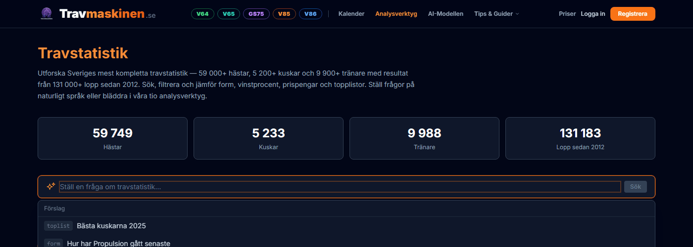 AI-sökfältet med förslag